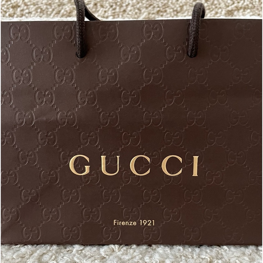 Gucci Brown Paper Shopping Bag Small SEE PHOTOS